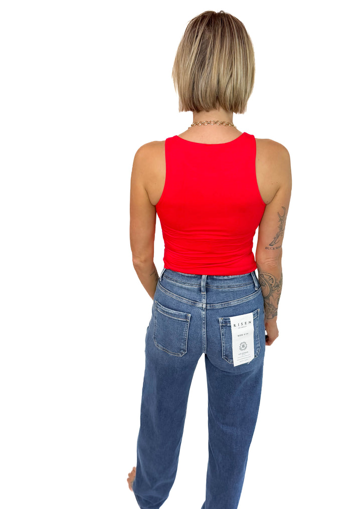 Esme Double Lined Jersey Tank- RUBY-FINAL SALE