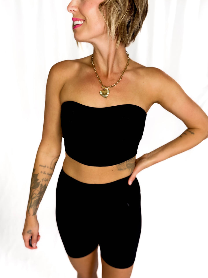 April Seamless Tube Top Brami- BLACK