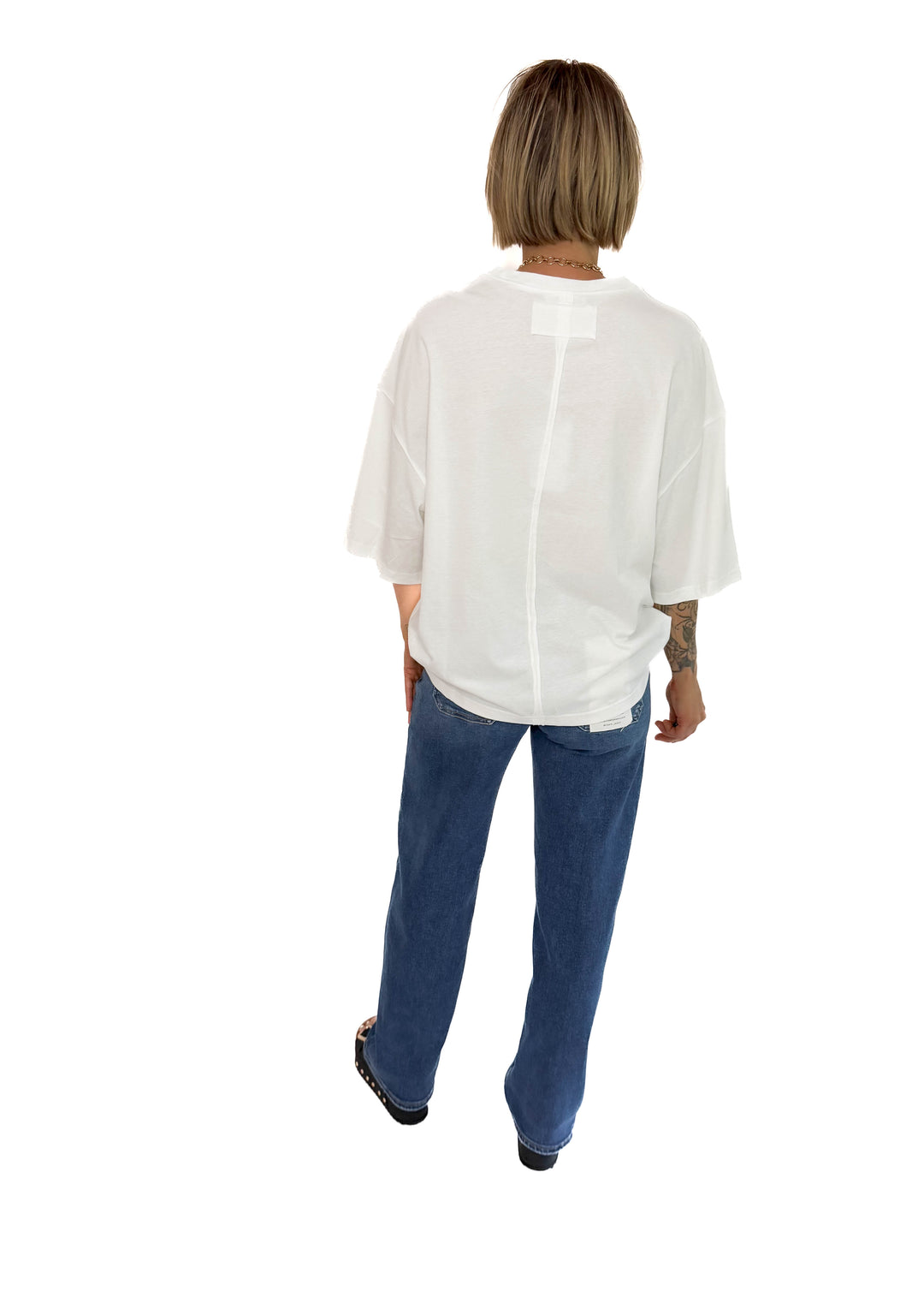 Kaya Cotton Boyfriend Tee- WHITE