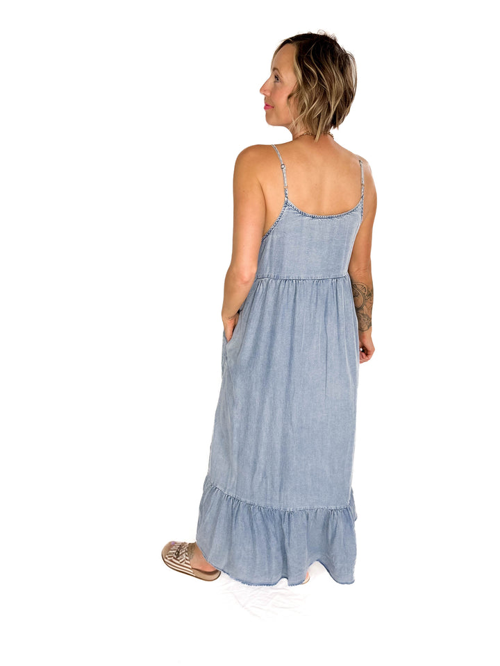 Neve Tencel Chambray Scoop Maxi- DENIM
