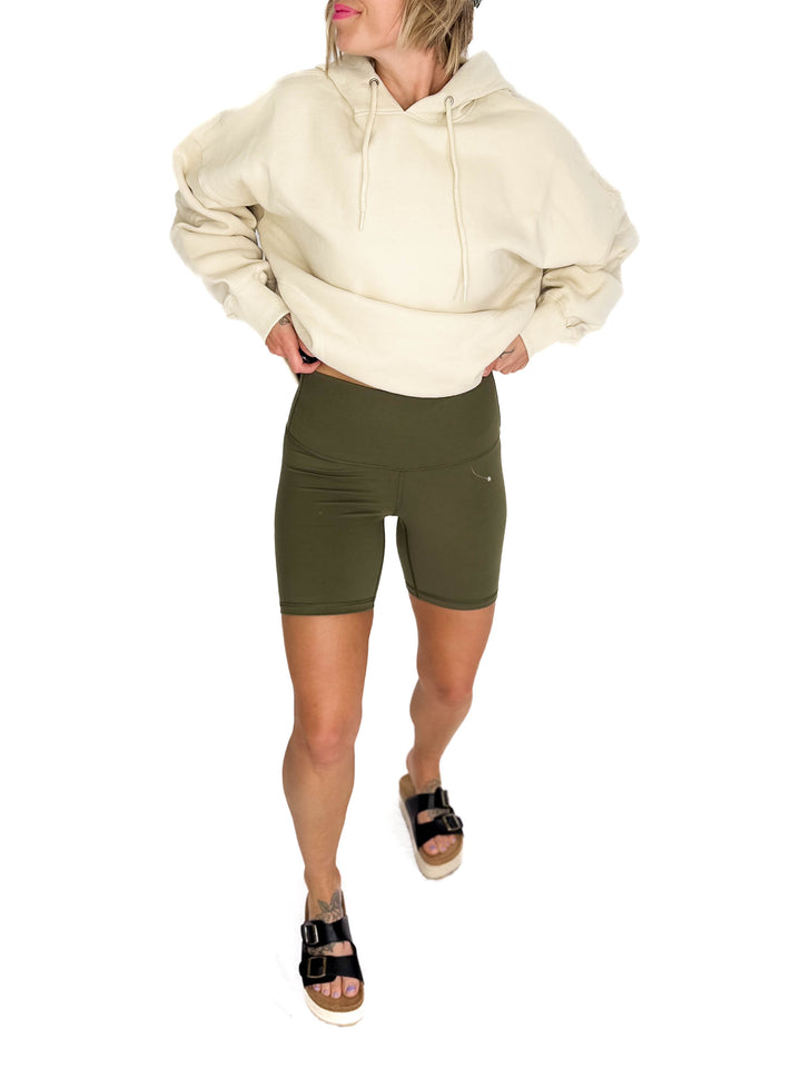 Piper Buttery Soft 6" Biker Shorts- OLIVE-FINAL SALE