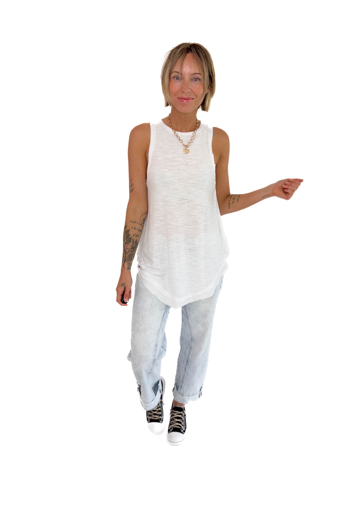 Bree Flowy Tank- WHITE