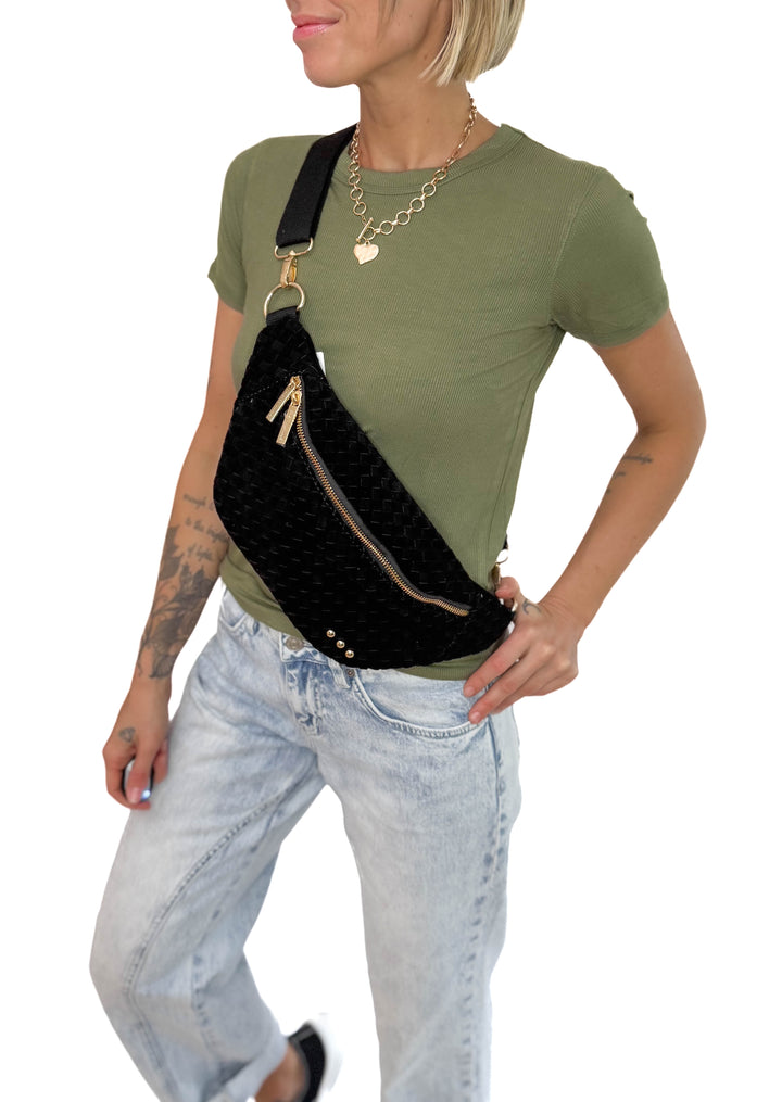 Susie Suede Bum Bag- BLACK