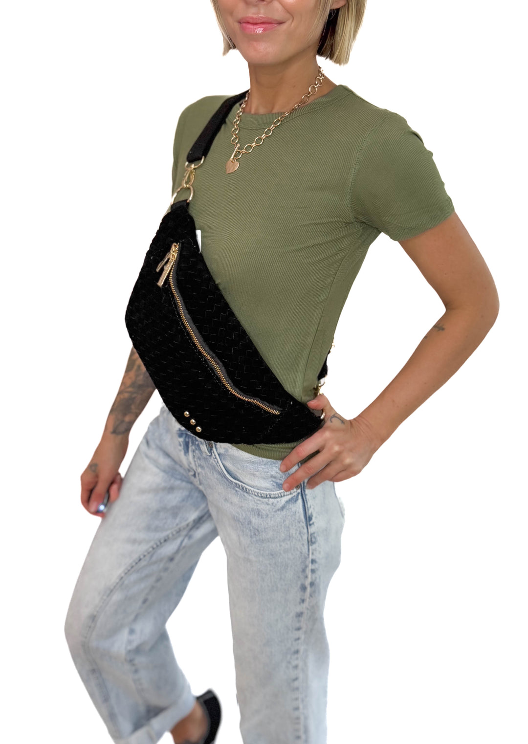 Susie Suede Bum Bag- BLACK