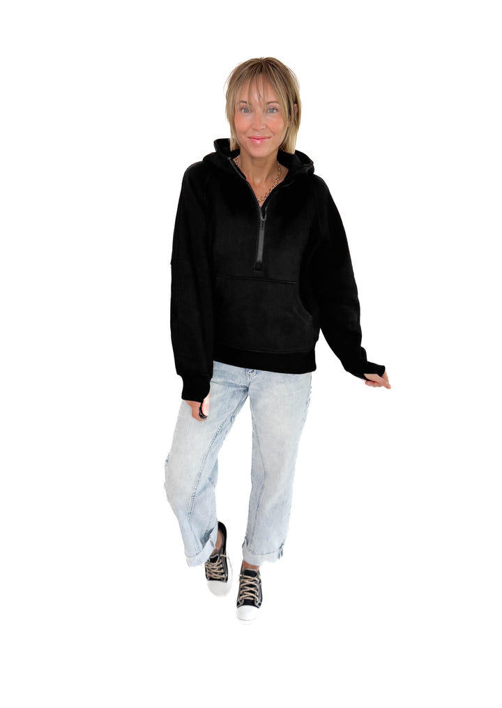 Hunter Hooded Pullover- BLACK