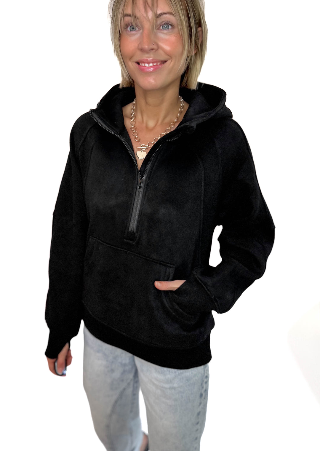 Hunter Hooded Pullover- BLACK