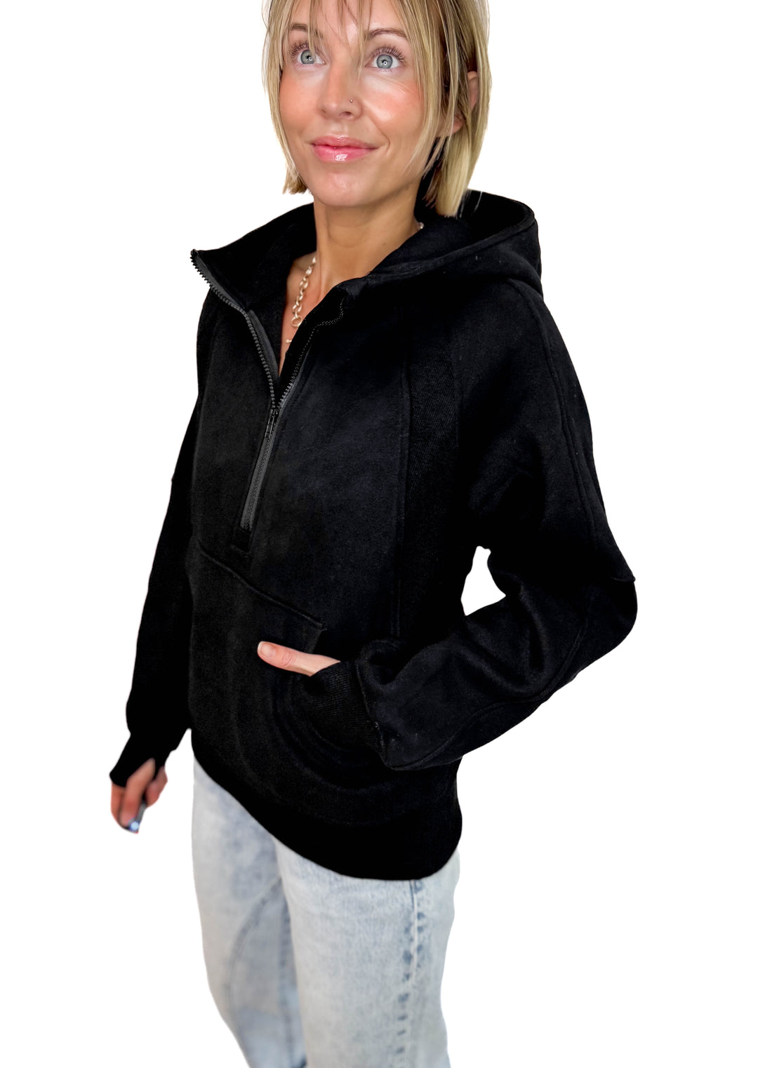 Hunter Hooded Pullover- BLACK