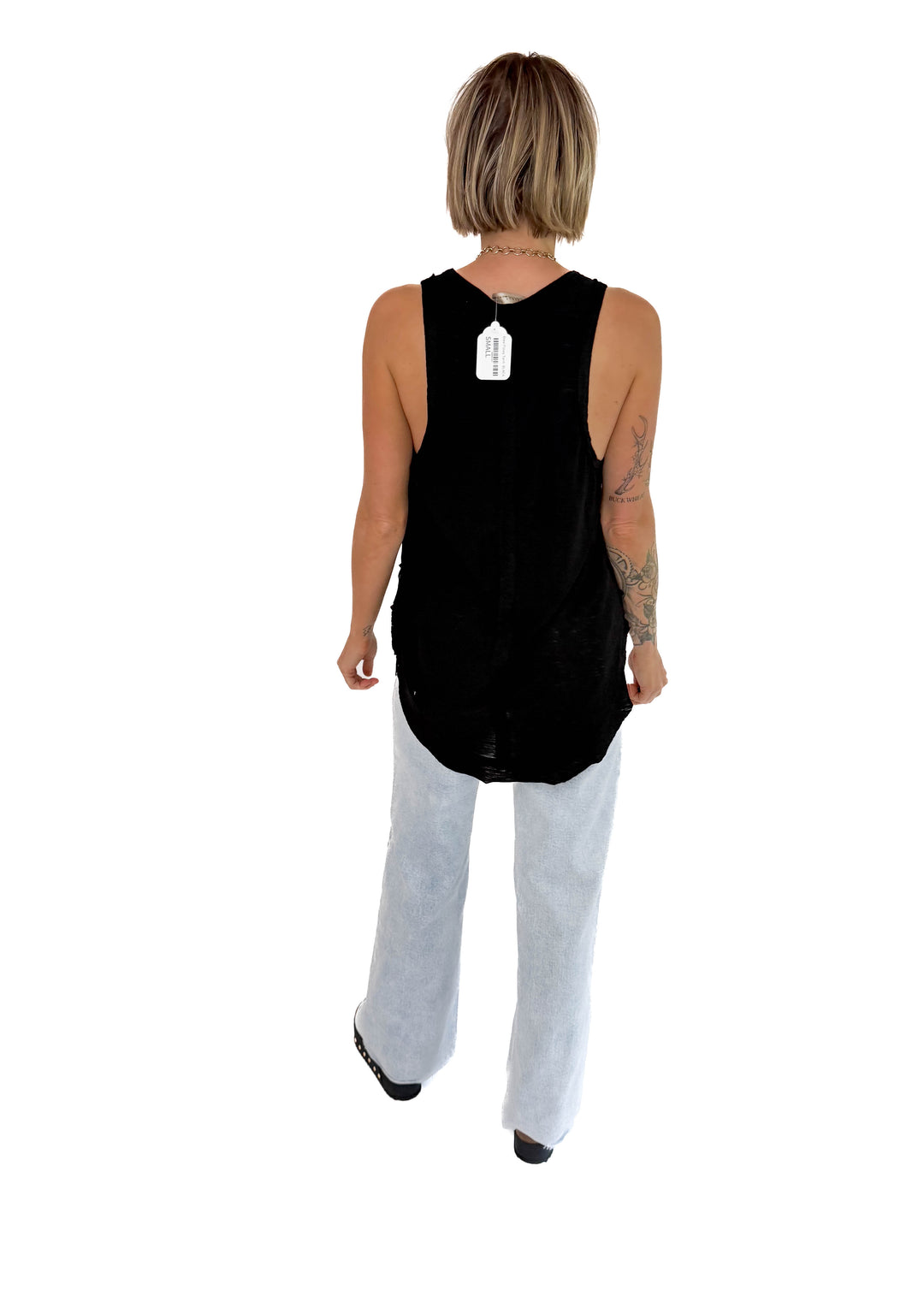 Bree Flowy Tank- BLACK