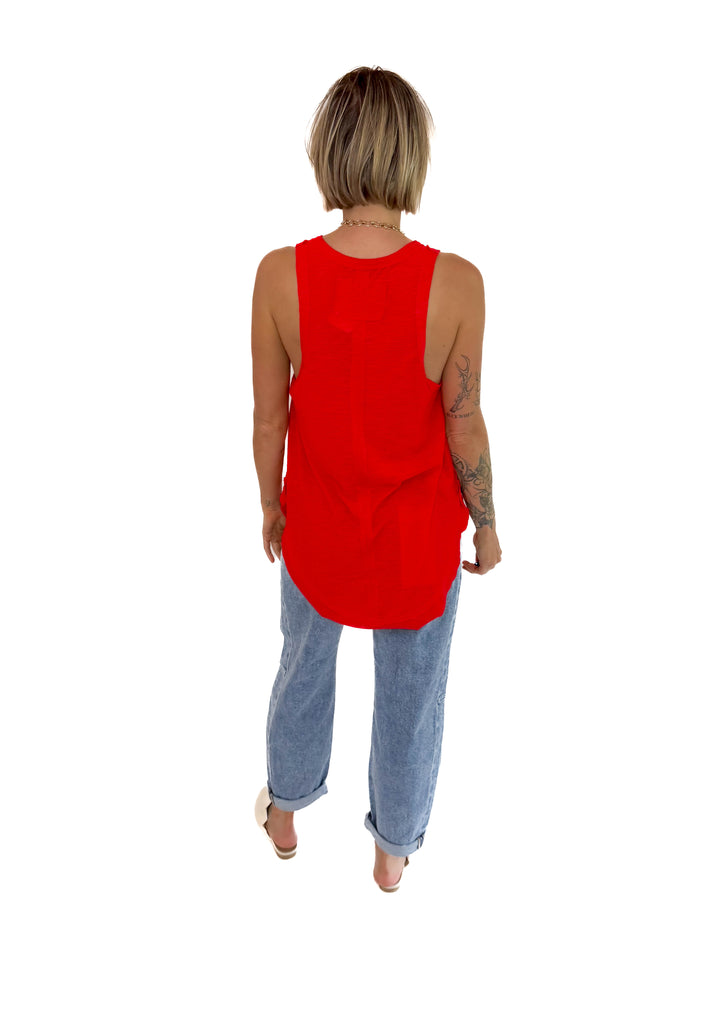 Bree Flowy Tank- RUBY