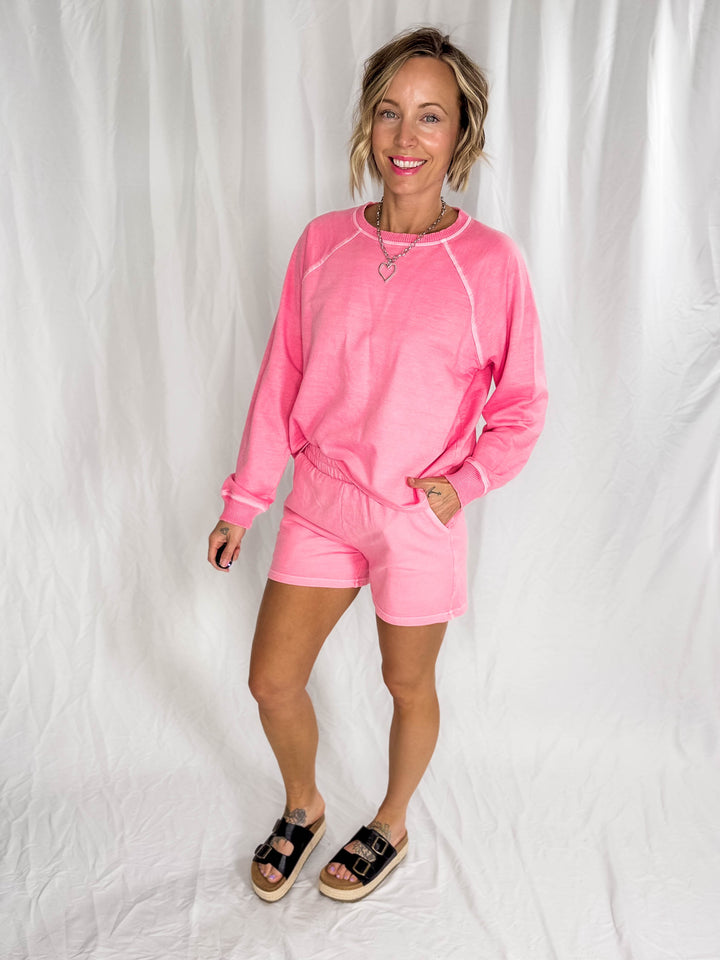 Rio French Terry Short Set- CANDY PINK-FINAL SALE