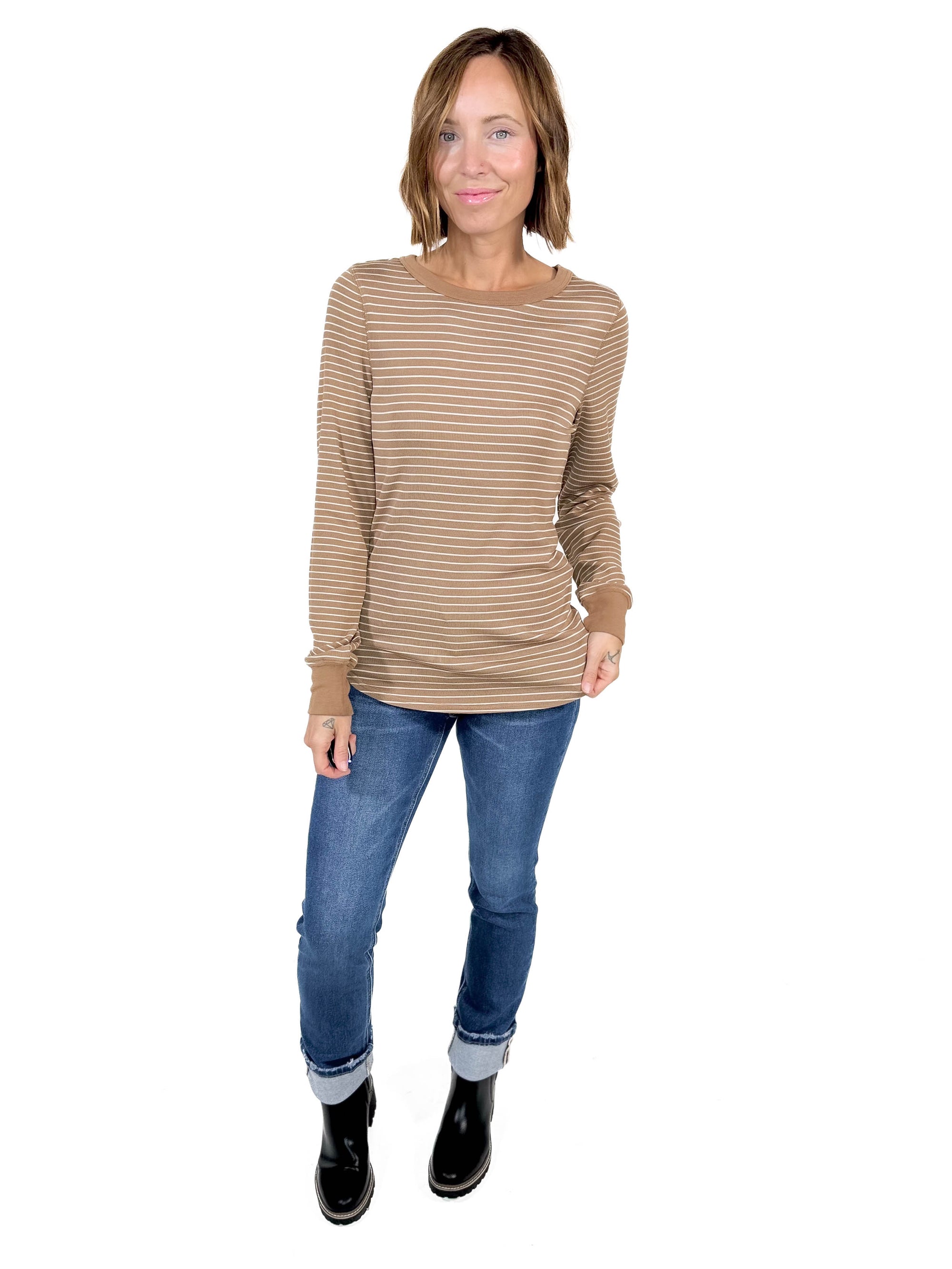 THREAD & SUPPLY Stacy Long Sleeve- TOASTED COCONUT-FINAL SALE