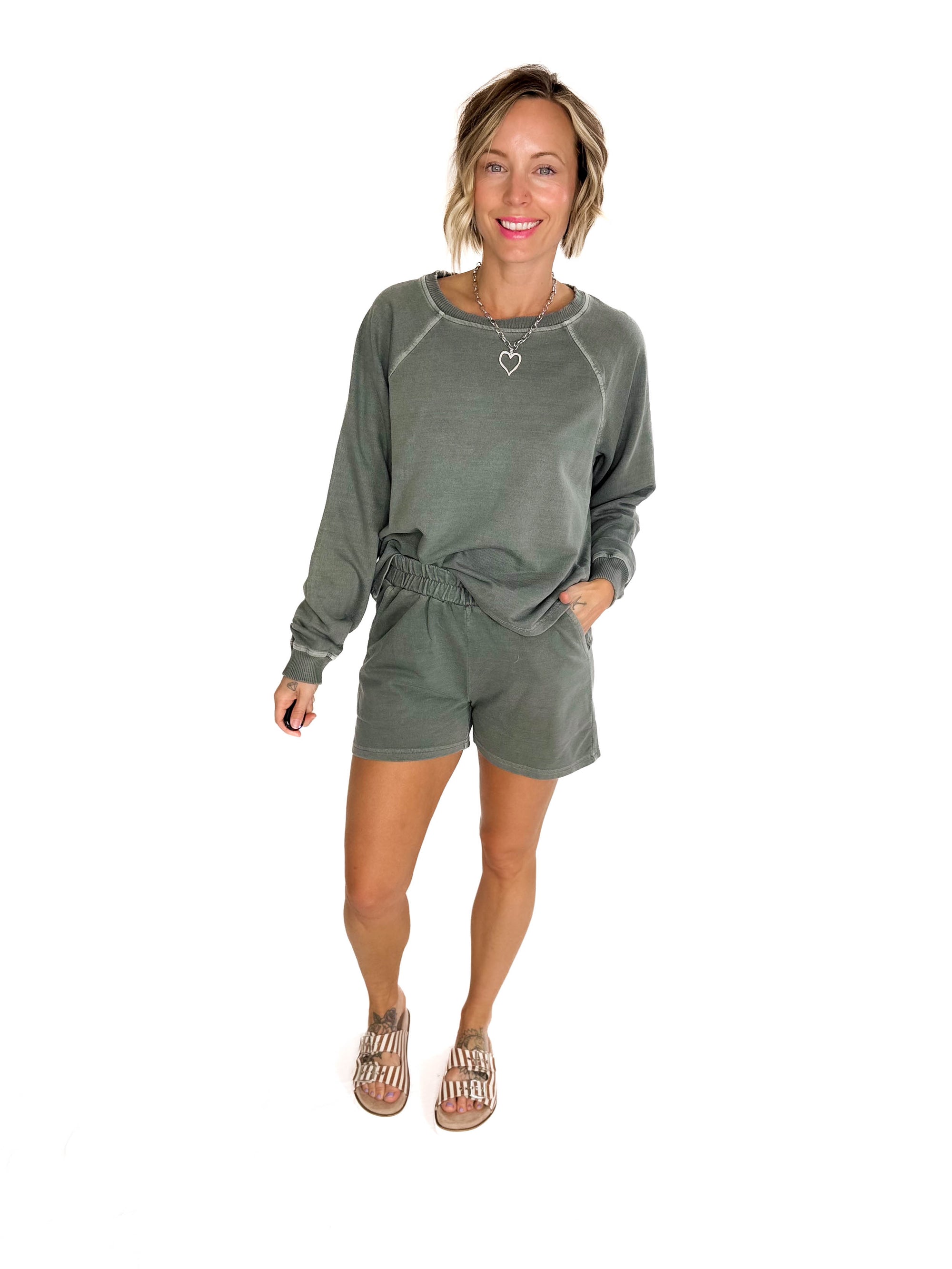 Rio French Terry Short Set- ASH JADE