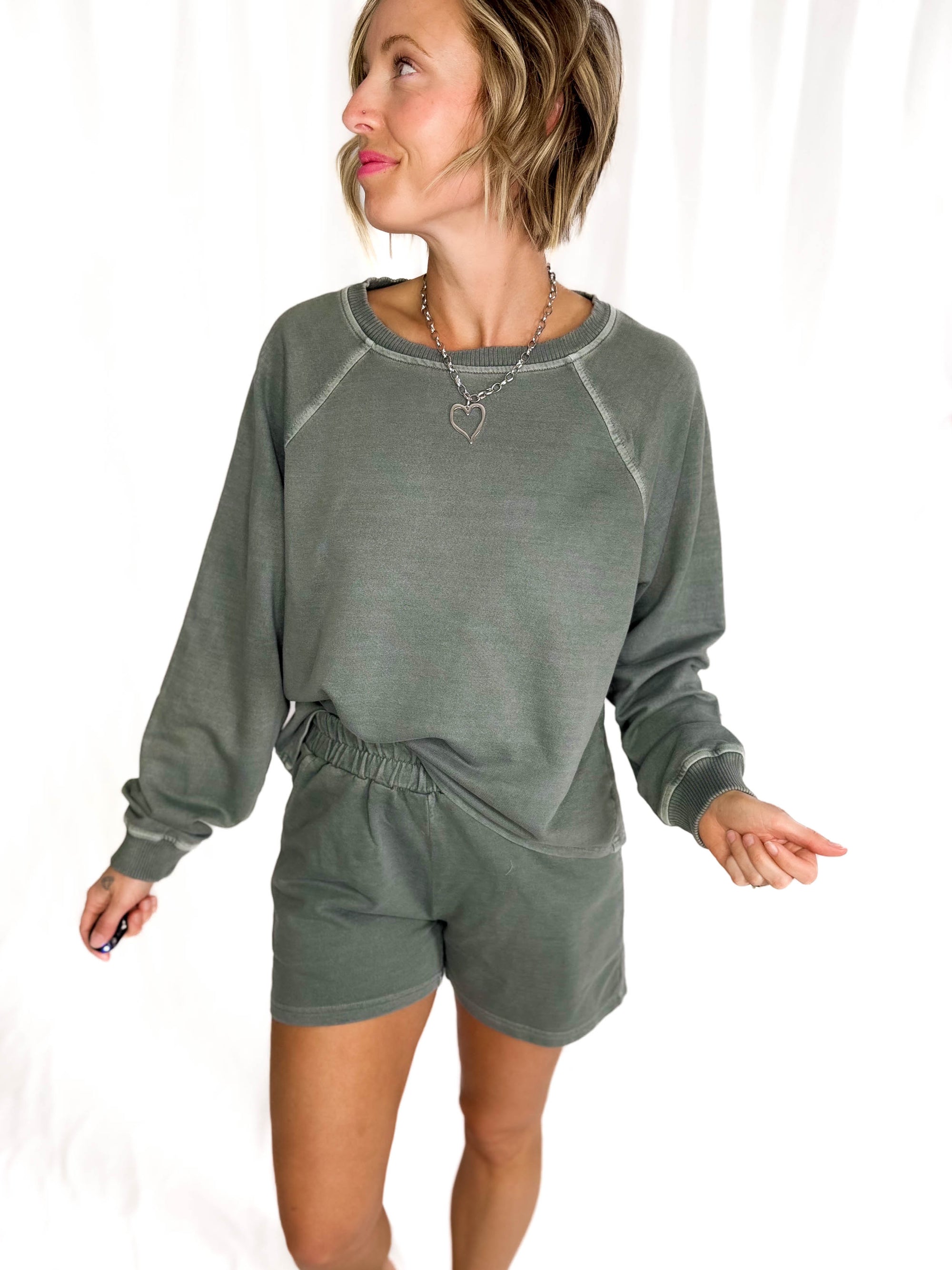 Rio French Terry Short Set- ASH JADE