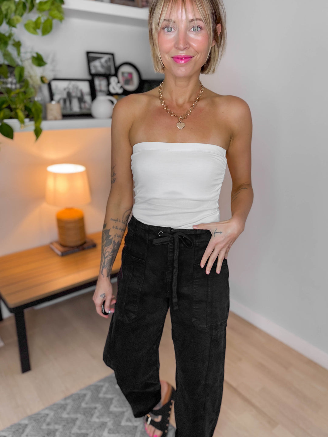 Lyla Cotton Tube Built-In Bra Top- WHITE