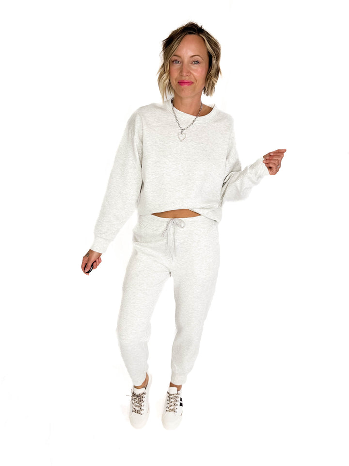 Nevaro Scuba Jogger Set- LIGHT HTHR GREY-FINAL SALE