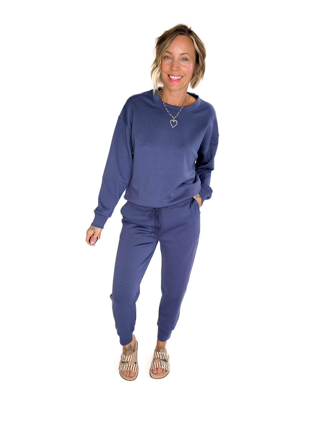 Nevaro Scuba Jogger Set- BLUE INDIGO-FINAL SALE