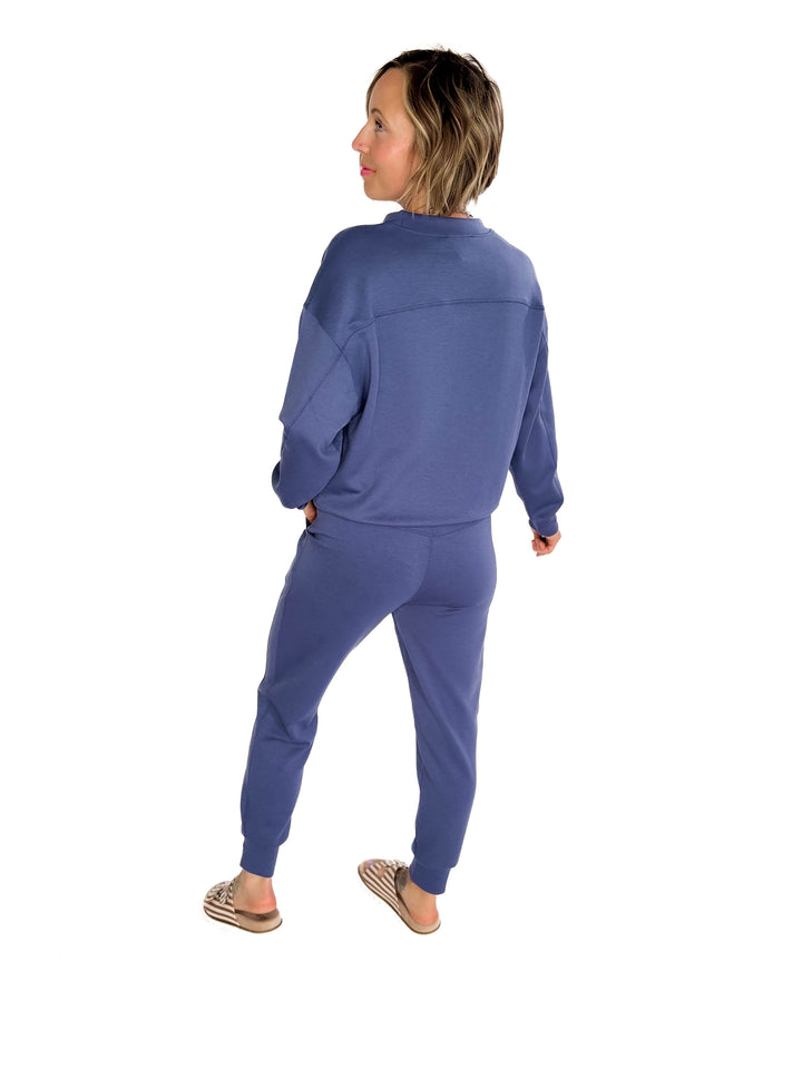 Nevaro Scuba Jogger Set- BLUE INDIGO-FINAL SALE