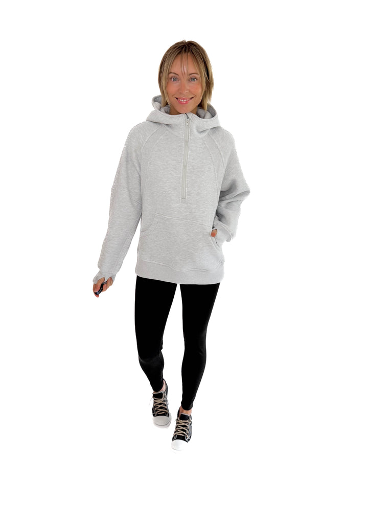 Hunter Hooded Pullover- HEATHER GREY