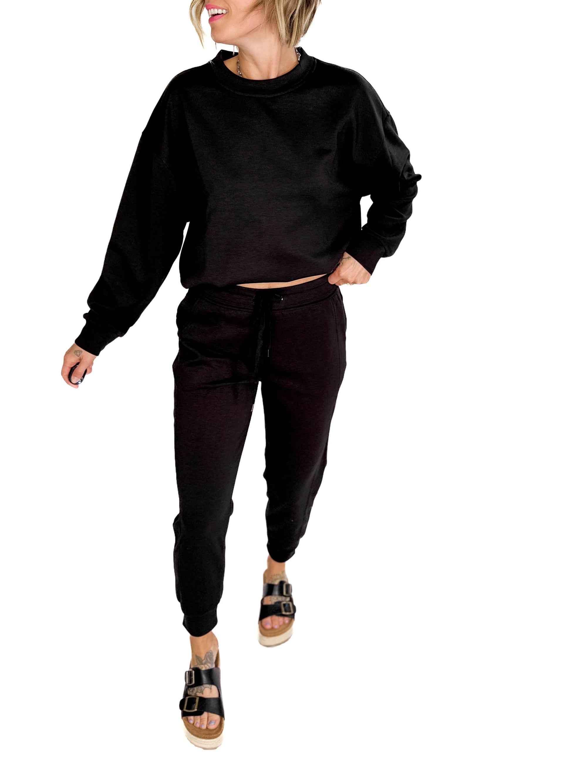 Nevaro Scuba Jogger Set- BLACK