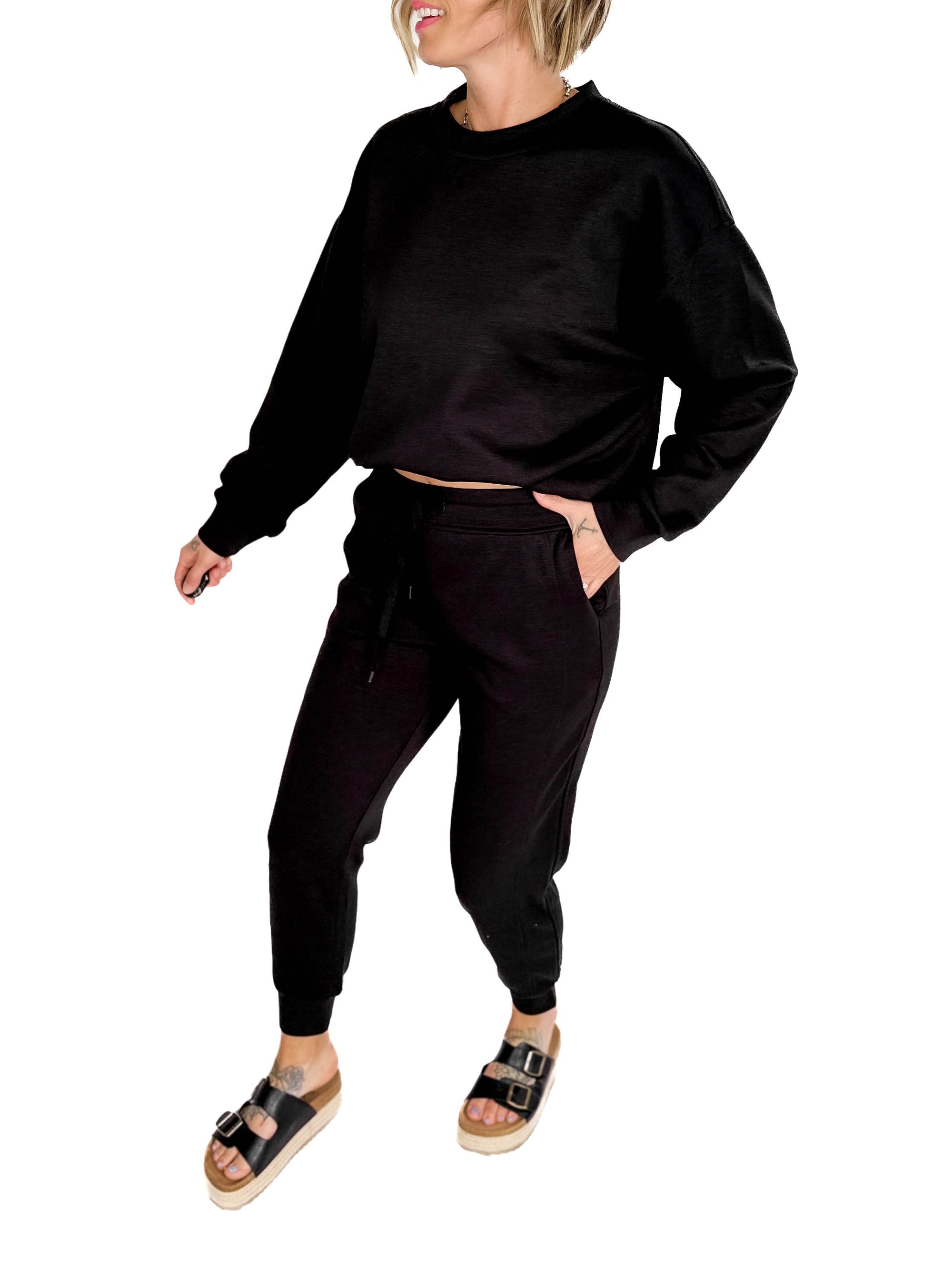 Nevaro Scuba Jogger Set- BLACK