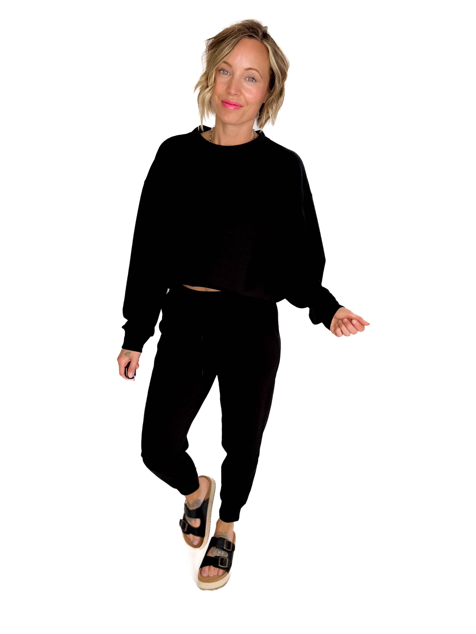 Nevaro Scuba Jogger Set- BLACK