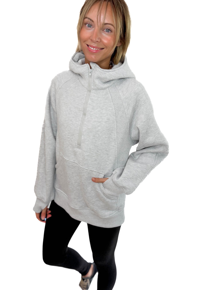 Hunter Hooded Pullover- HEATHER GREY