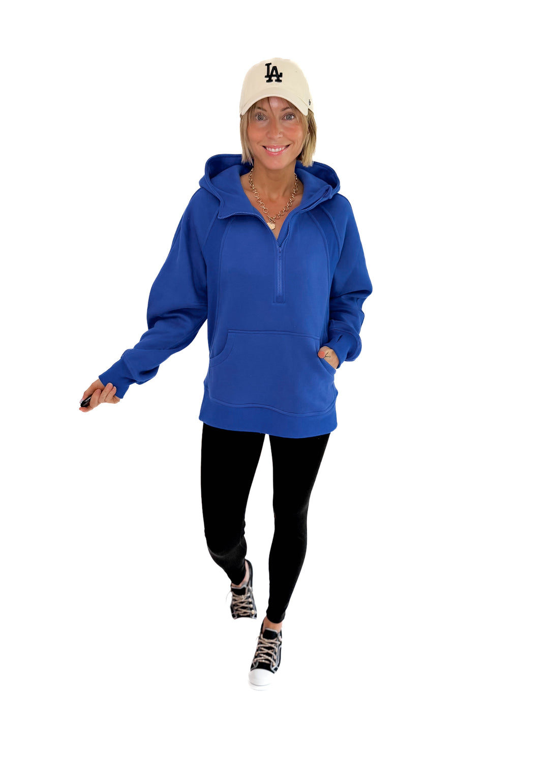 Hunter Hooded Pullover- COBALT