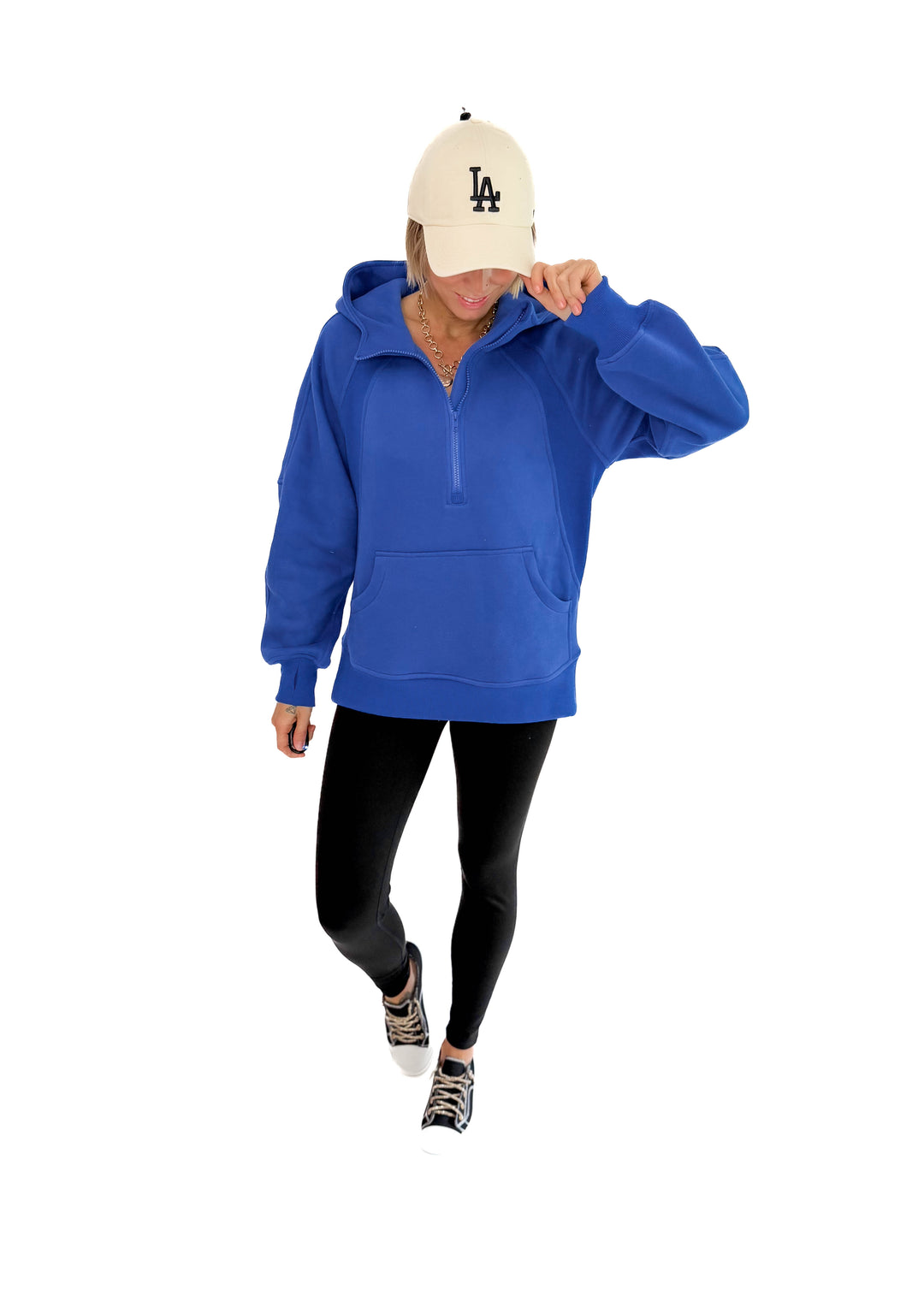 Hunter Hooded Pullover- COBALT