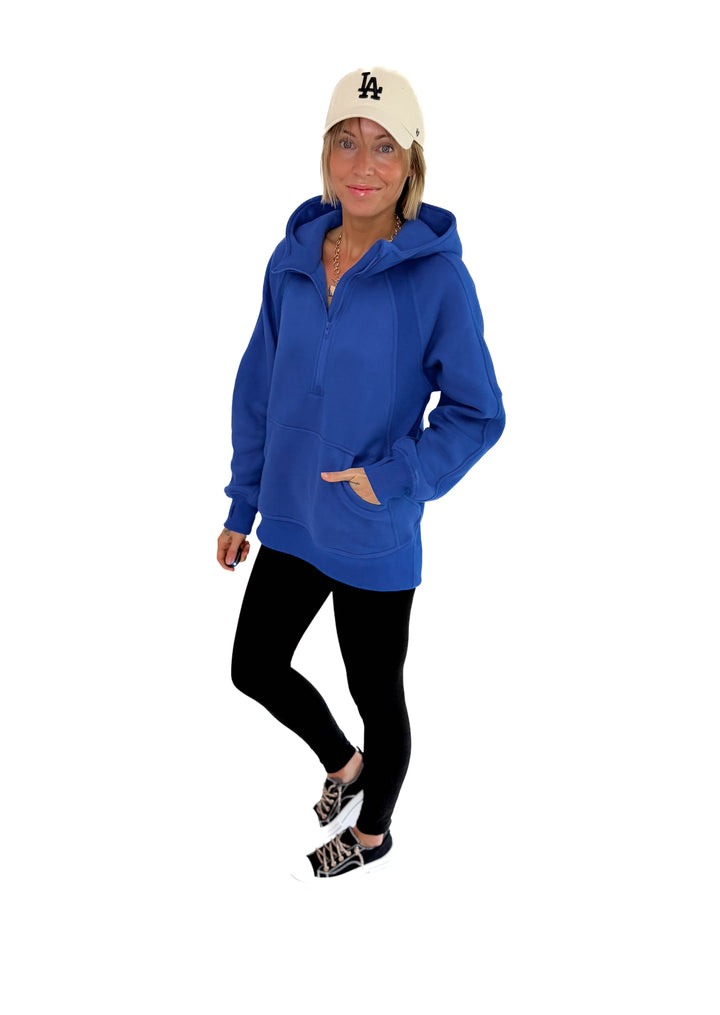 Hunter Hooded Pullover- COBALT