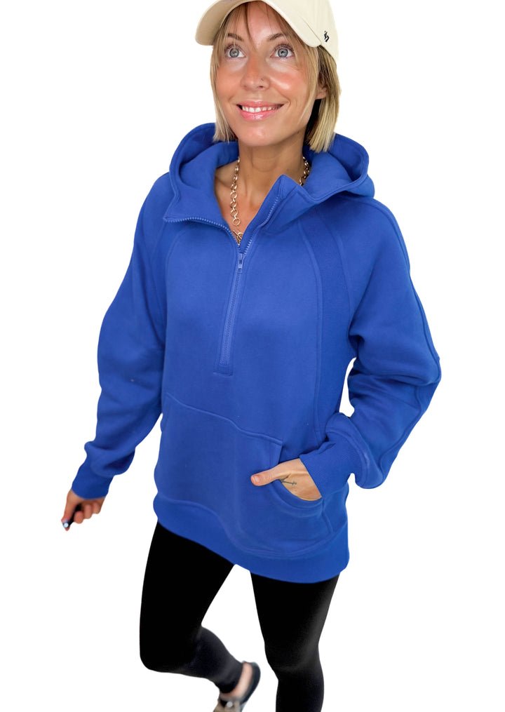 Hunter Hooded Pullover- COBALT