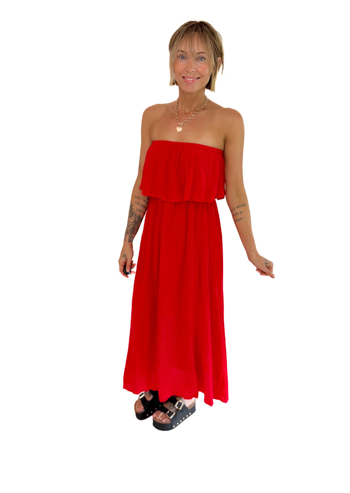 Serena Tiered Maxi Dress- RUBY