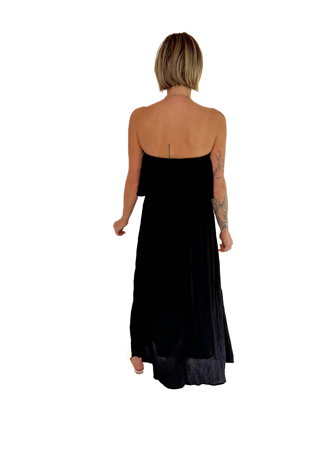 Serena Tiered Maxi Dress- BLACK