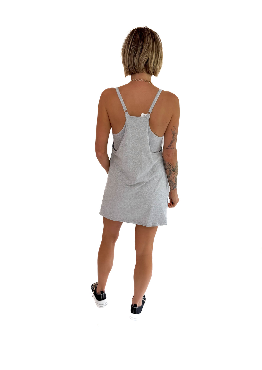 Isla Romper Dress- HEATHER GREY