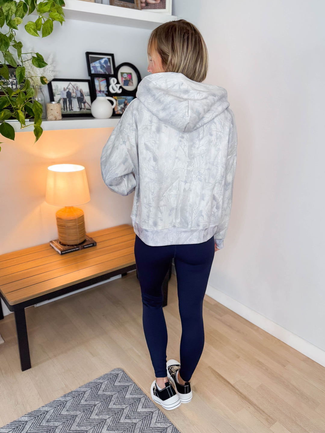 Julieta Full Zip Camo Hoodie- GRAY