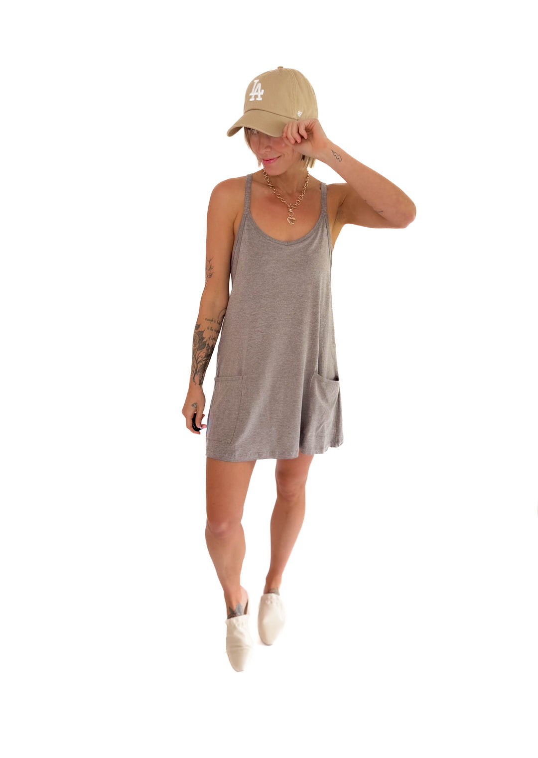 Isla Romper Dress- HEATHER BROWN **PRE ORDER MARCH 1ST**
