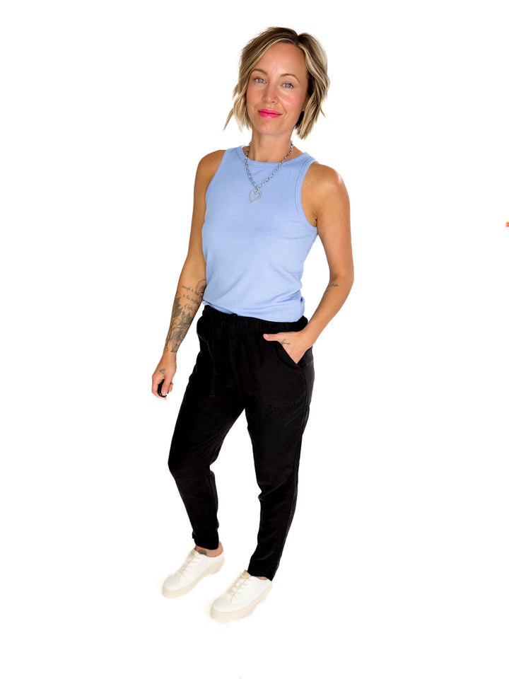 Tara Ribbed Tank- LIGHT BLUE