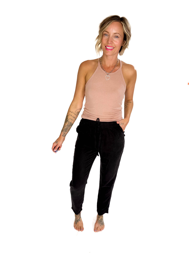 Sabrina Tencel Tapered Pants- VINTAGE BLACK-FINAL SALE