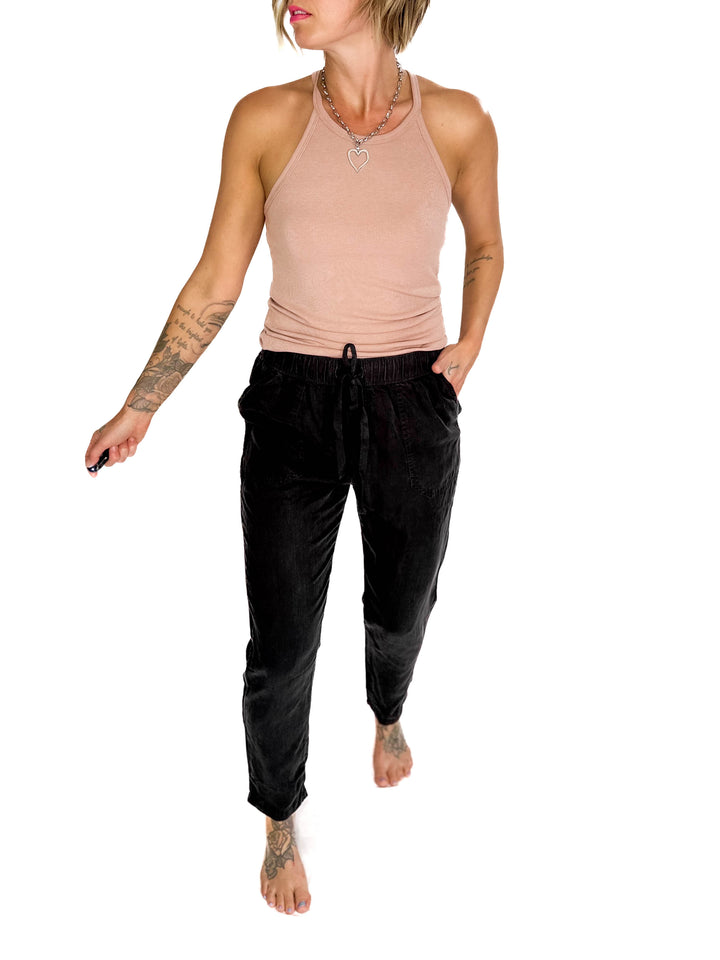 Sabrina Tencel Tapered Pants- VINTAGE BLACK-FINAL SALE