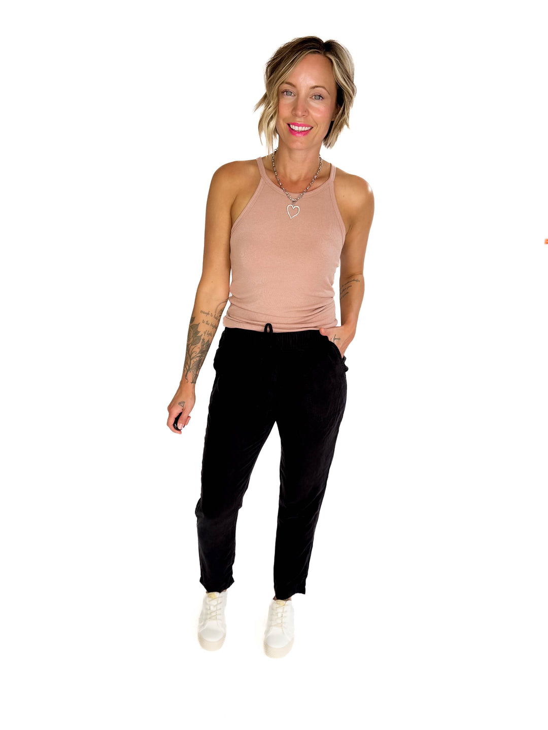 Sabrina Tencel Tapered Pants- VINTAGE BLACK-FINAL SALE