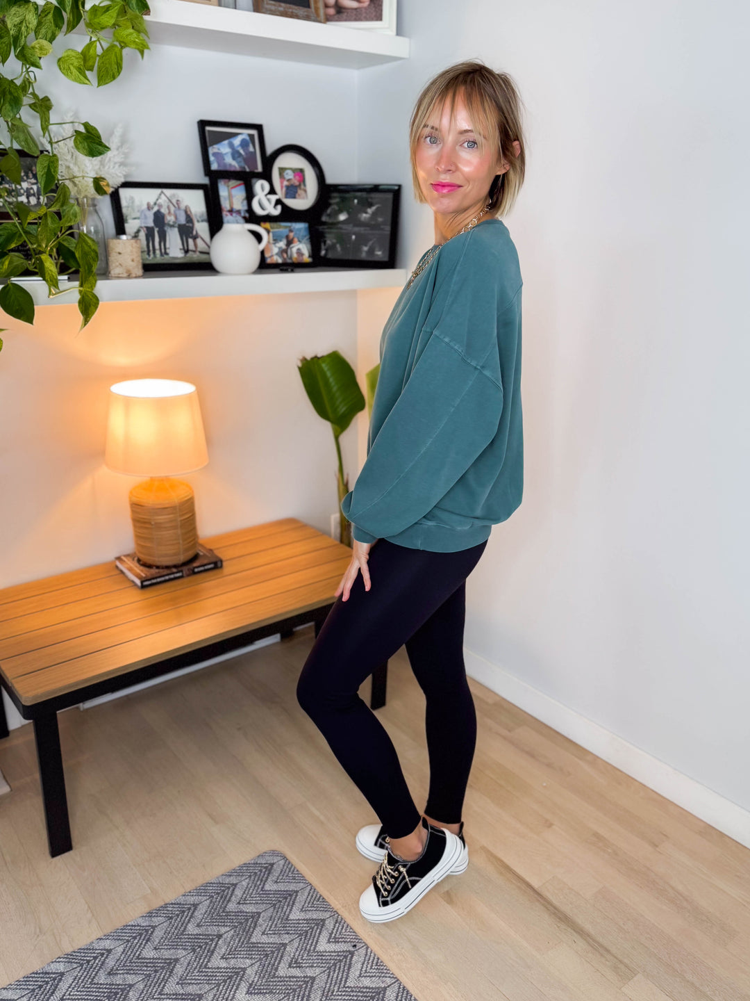 Madison Washed Cotton Pullover- DARK TEAL