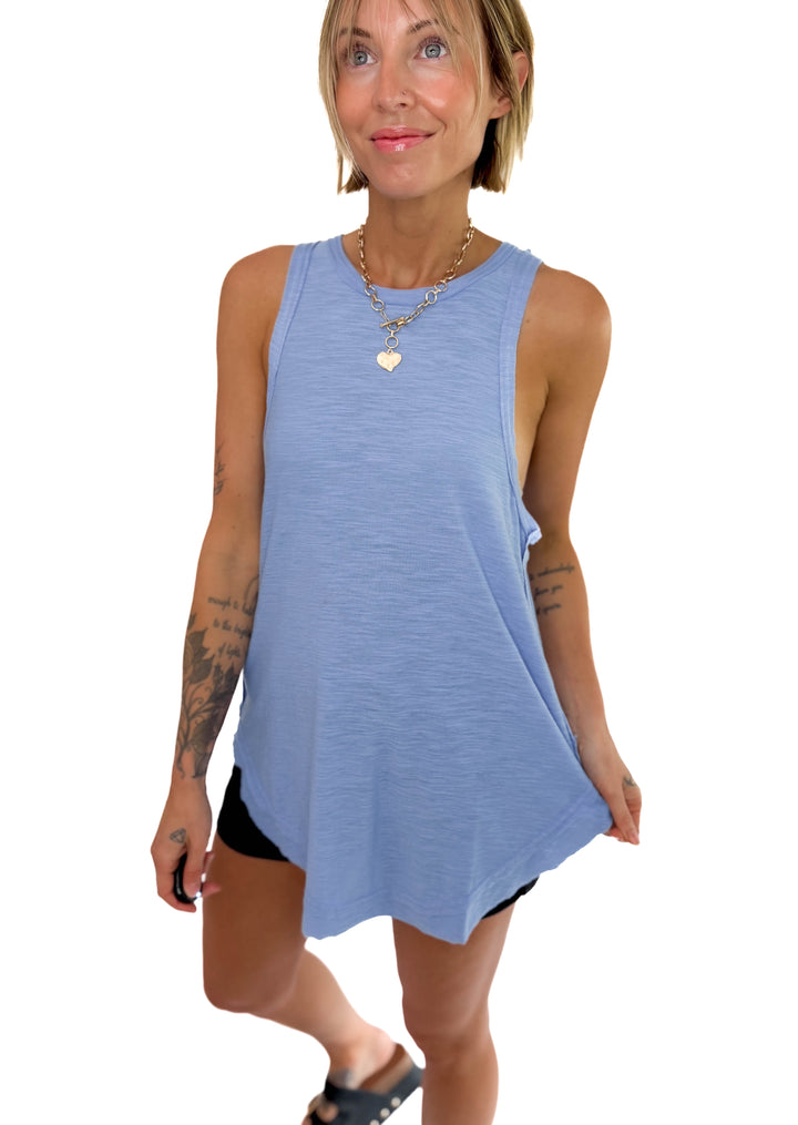 Bree Flowy Tank- PERIWINKLE BLUE