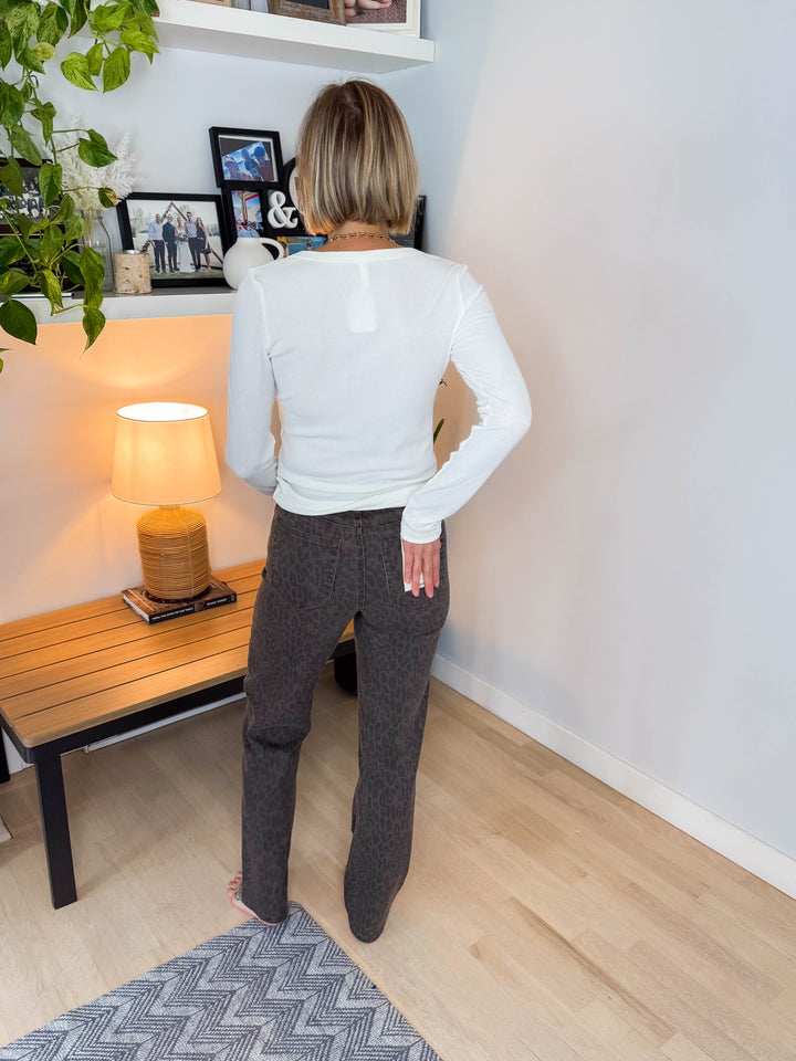 Hidden Madelyn Cheetah Print Jeans- BROWN CHEETAH