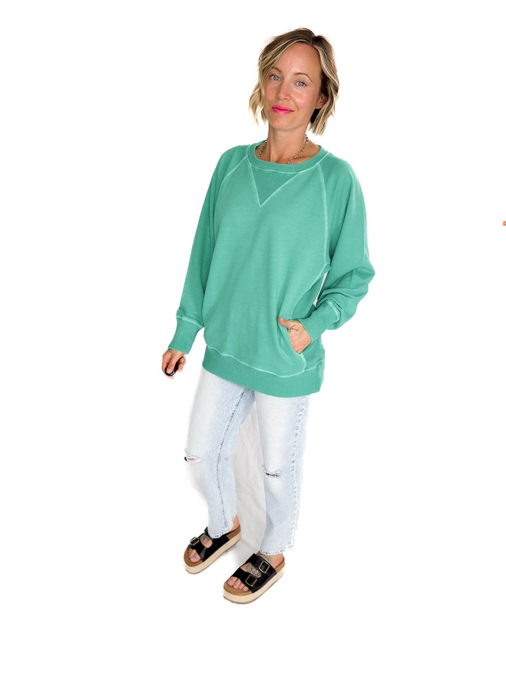 Lux French Terry Pullover- MINT-FINAL SALE