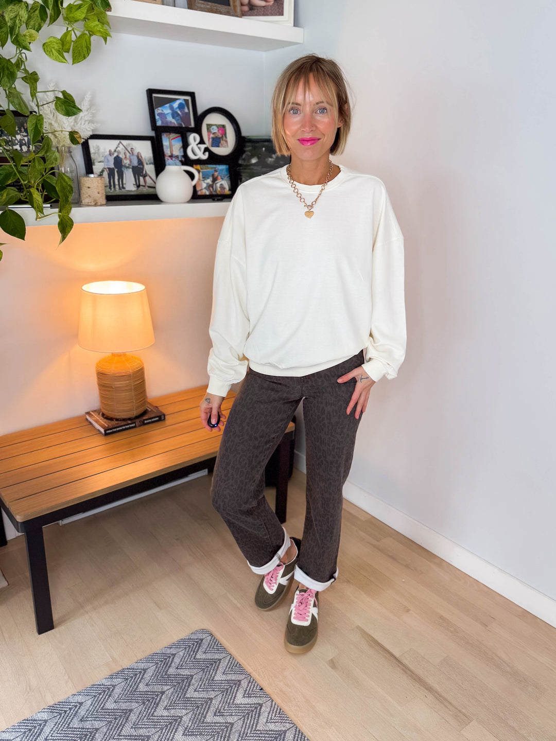 Madison Washed Cotton Pullover- CREAM