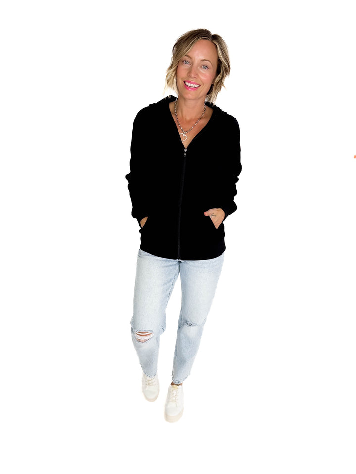 MICHELLE MAE Darcee Scuba Full Zip- BLACK