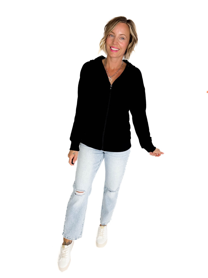 MICHELLE MAE Darcee Scuba Full Zip- BLACK