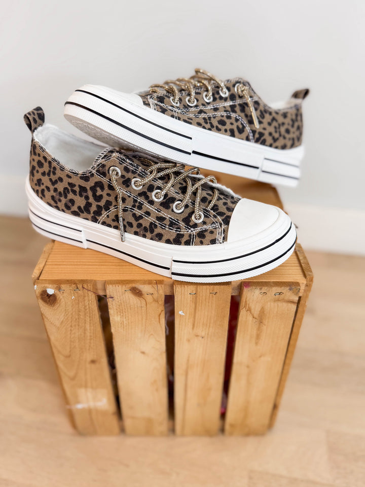 Amanda Gold Lace Sneaker- LEOPARD