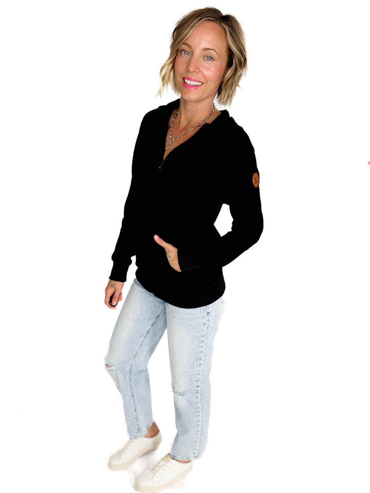 MICHELLE MAE Darcee Scuba Full Zip- BLACK