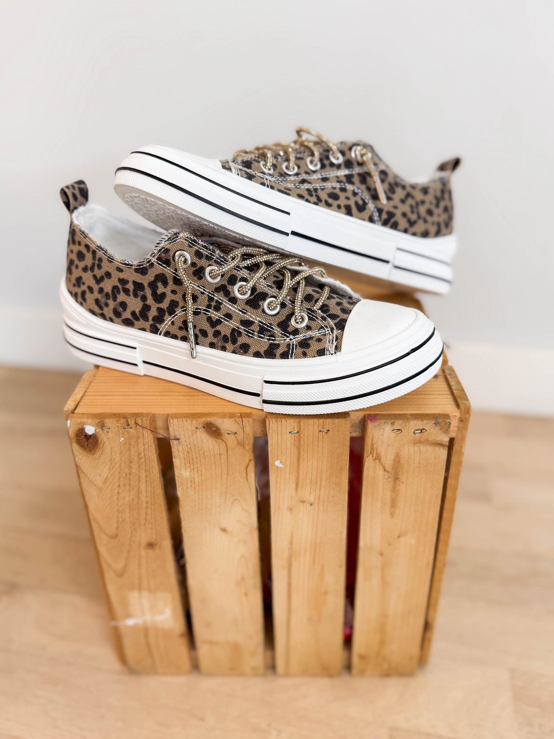Amanda Gold Lace Sneaker- LEOPARD
