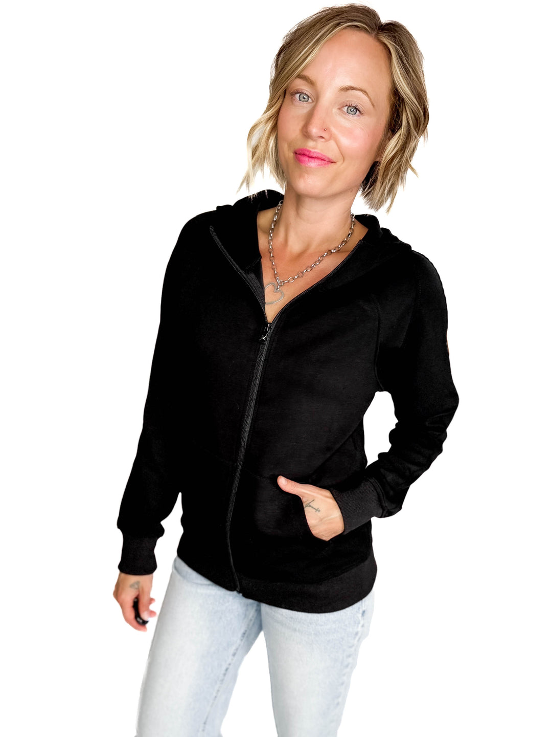 MICHELLE MAE Darcee Scuba Full Zip- BLACK
